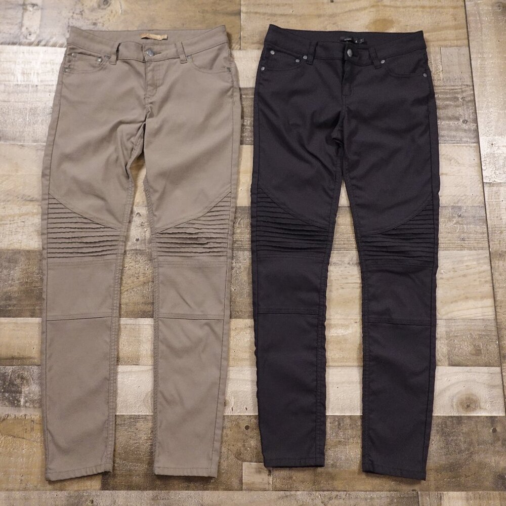 prAna Brenna Moto Pants - 2 Pair Bundle - Size 4 Taupe and Black Mid Rise